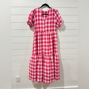 Pink and White Checkered Dress